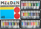 MEEDEN Beginners Acrylic Paint Set: 48 Colors 12ml/0.41 fl oz Heavy Body Starter Set - Non-toxic Rich Pigments Art Paint for Kids Adults Hobbists Painting on Canvas Wood Fabric Craft