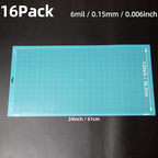 16PCS 6 Mil Blank Mylar Stencil Sheets,12 X 24 inch Clear Plastic Sheets, Clear Acetate Sheets for Cricut Crafts, Clear Plastic Sheets for Crafts and Cutting Machine (6 Mil)