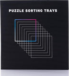 8 Black Puzzle Sorting Trays with Lid 10" x 10" | Puzzle Organizers and Storage | for Puzzles Up to 2000 Pieces