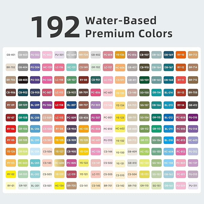 192 Colors Acrylic Paint Markers, Soft Brush Tip Marker Pens Set with Marker Bag, Acrylic Paint Pens for Fabric, Wood, Stone, Canvas, Glass, Egg, Rock Painting, DIY Crafts and Art Supplies