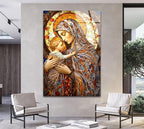 My Photostation.com 18Wx28H'' Jesus and Virgin Mary Glass Wall Art Tempered Glass Printing Wall Decor Large Wall Art Wall Hangings