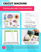 Sticker Paper for Inkjet Printer - (30 Sheets), 8.5 x 11" Letter Size, Matte Sticker Paper - Ideal for Crafting and Printing Vibrant, Long-Lasting Designs