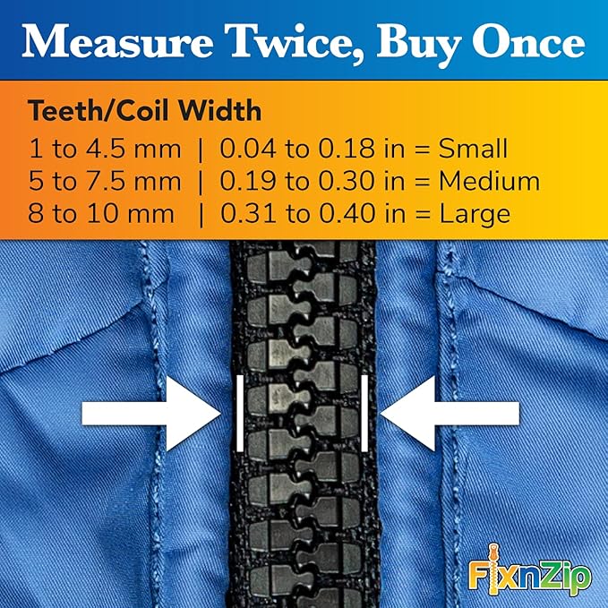 FixnZip (Large, Black Nickel) - See Size Guide - Universal Zipper Repair Kit for Wetsuits, Luggage, Zipper Replacement Repair Kit - Instant Zipper Fix