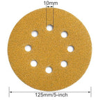5-Inch 8-Hole Hook and Loop Sanding Discs 60-Grit Random Orbit Sandpaper, 50-Pack