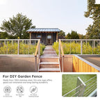 1/8 Inch Stainless Steel Cable Kit 100FT, 7 x 7 Strand Wire Rope with Aluminium Sleeves & Thimbles for Deck Railing, String Light Hanging, Shade Sail, Garden and DIY Projects