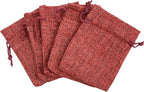 Palmhomee Pack Of 25 Burlap Gift Bags with Drawstring Linen Jewelry Pouches Wedding Hessian Jute Bags for Birthday Jewelry and Treat Pouches Party Wedding Favors Gift Art and DIY Craft   (3.6x4.8 Inch, Burgundy)