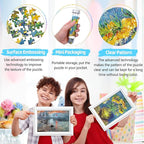 150 Pieces Mini Jigsaw Puzzle for Adults & Kids - 6" x 4" Small Capsule Tube Intelligent Game - Impression Sunrise, Fritillaries in a Copper Vase, Cafe Terrace at Night 3 Pack