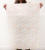 White Floral Tissue Paper for Gift Bags and Packaging, 28 Large Sheets Bulk Pack, White and Pink Flower Pastel, Bridal Wrapping Paper for Wedding or Girl Baby Shower, decoupage, stuffing paper