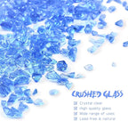 Crushed Glass for Resin Art - 3-6mm Light Blue, 1.5lb | Broken Glass Pieces for Crafts, Vase Filler & Fire Pit Media | Decorative Stones