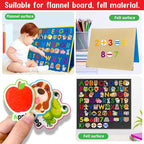 Felt Learning Letters and Numbers - 75 Felt Board Pieces for Flannel Board, Alphabet ABC for Toddlers, Kindergarten, Preschool