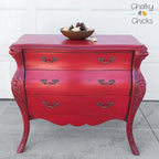 Chalky Chicks All-in-One Chalk Paint for Furniture or Cabinet - 4 Fl Oz - Matte Finish Firecracker (Red) for Metal, Wood Furniture Paint - No Sanding All-in-One for Home Decor & Crafts, USA Made