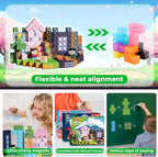 Goody King 200PCS Magnetic Building Blocks - Forest & Volcano Adventure Set, STEM Learning Toys for Kids Ages 3+, Strong Magnets, Creative Play, Gift for Boys & Girls