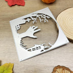 Lapoo Halloween Metal Cutting Die for Scrapbooking, 3D Backgrounds Frame New Cutting Dies DIY Album Card Making Decor Paper Metal Die Cuts Party Wedding Decorations (Ghost Hand 4.7 x 4.7 in)