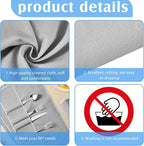 Jecery 1.1 Yard Anti Tarnish Silver Cloth by the Yard, Luxury Jewelry Silver Polishing Storage Protect Cloths for Silverware Flatware Silversmith Polishing(Gray)