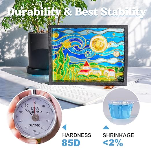 LET'S RESIN UV Resin with Light,Upgraded 200g Crystal Clear&Low Odor,UV Light,Silicone Mat,Ultraviolet Epoxy Resin Hard, Starter Kit for Jewelry,Craft Decor, Keychain Making