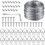 Picture Hanging Kit, Listenman D Ring Picture Hangers with Screws, Picture Hanging Wire(100 Feet) and Aluminum Sleeves, Supports up to 30 lb, Included Screwdriver