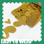 Golden Glitter HTV Heat Transfer Vinyl, 12" x 5ft lron on Vinyl, for T-Shirt Ironing, Vinyl HTV Easy to Cut and Weed, The Best Choice for DIY Creativity. (Golden, 12" x5ft)