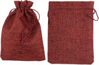 Palmhomee Pack of 25 Burlap Gift Bags with Drawstring Linen Jewelry Pouches Wedding Hessian Jute Bags for Birthday and Treat Pouches Party Wedding Favors Gift (5x7 Inch, Burgundy)