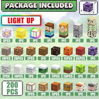 200PCS Magnetic Blocks Building Toys Set, Light Up Magnet Cubes, 3D Magnetic Building Blocks for Kids Boys Girls Ages 3+, STEM Sensory Christmas Birthday Present Construction Toys