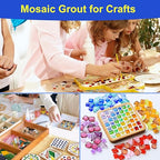 Mosaic Crystal Grout Kit with Scraper, Mosaic Crystal Sealant, Handmade Decorate Tessellated Coasters, No Need to add Water, Perfect for DIY Craft Projects & Tile Accessories (Translucent, 14oz)