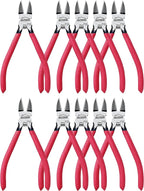 Wire Cutters 10 Pack, 6" Dykes Cutteres, HOUSERAN Wire Snips with Non-slip Red Handle, Side Cutter, With Spring Loaded, Flush-Cutter for Artificial Flowers, Crafts, Zip Tie