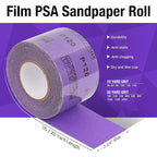 150 Grit PSA Purple Film Ceramic Sandpaper Roll, 2-3/4" Wide Continuous 10 Yard Longboard Sanding Roll Wet Dry Sanding Blocks Self Adhesive Sticky Back Sanding Sheets for Woodworking Automotive