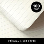 PAPERAGE Lined Spiral Journal Notebook, (Black), 3 Pack, 160 Pages, Medium 5.5 inches x 8 inches - 100 GSM Thick Paper, Hardcover, Double-Wire Spiral Journal & Notebook