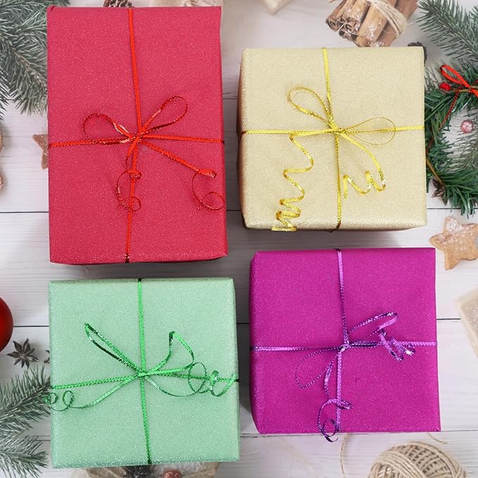 Silver Thin Ribbon 1/8 inchMetallic Braided Double Faced Ribbons Curling Ribbons for Balloon String Crafts Gift Wrapping Party Wedding Christmas Ornaments Decoration 7 Yard x 3 Rolls