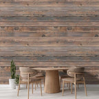 wall26 Horizontal Brown Vintage and Retro Wood Textured Paneling, Wall Mural, Removable Wallpaper, Home Decor - 108x168 inches