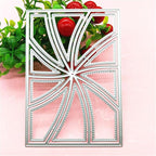 Mvchifay Cutting Dies for Card Making Metal Die-Cuts Scrapbooking Tool Hollow Frame DIY Craft Punch Template Embossing for Paper Album Decor (Whirl Frame-14x10cm)