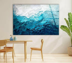 My Photostation.com 20Wx14H'' Blue Waves Abstract Glass Wall ArtTempered Glass Printing Wall Decor Large Wall Art Wall Hangings