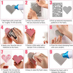 BAOFALI 6 Pcs Heart Cut Stamping Foam Grey Moldable Foam Stamps Plastic Dry Foam Stamp Pad Cut and Dry Foam Stamping Foam Block for Sculpture, Modeling, DIY Arts and Handicrafts Projects