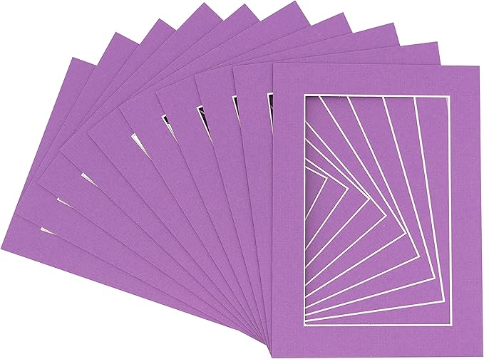 5x7 Mat for 8.5x11 Frame - Precut Mat Board Acid-Free Dark Purple 5x7 Photo Matte For a 8.5x11 Picture Frame, Premium Matboard for Family Photos, Show Kits, Art, Picture Framing, Pack of 100 Mats