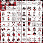 Small Stencils for Painting on Wood Reusable, 3 Inch Reusable Stencil for Craft Ornament Paint Template Stencils for Wall Card Rock Wood Signs Coasters Canvas Home Decor (Christmas)