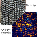 12MM 32pcs Natural Flame Yooperlite Stone Energy Beads Round Loose Beads for Jewelry Making DIY Bracelet Necklace 1 Strands 15"