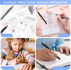 12PCS Gel Pens Black Ink Fine Point Pens With Smooth Writing, School Office Supplies, Anniversary Birthday Gifts for Men Women, Quick Dry Pens For Journaling, Nurse Aesthetic Pen (Black Gray White)