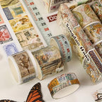 Vintage Washi Tape Set - 24 Rolls Arts Adhesive Tapes Assorted Retro Decorative Masking Tape Sets for Craft, Kids, Scrapbook, DIY, Gift Wrapping (1-Renaissance Dreams)