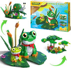 3 in 1 Animals Frog Family Building Set - Animal Figures with 3 Building Options, Create Frog, Turtle or Snail Family - Educational Toy Birthday Gift for Girls and Boys Ages 6+