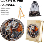Wooden Puzzles for Adults, Cave Dragon Puzzles, Wooden Flat Puzzles with 3D Visual Effect, Birthday Gifts for Women Men (XL-17.3 * 17.3in 505pcs)
