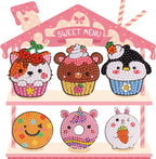 Cymbana Diamond Painting Kits for Kids 20 Pcs Desserts Contains Cupcake, Donut, Ice-Cream, Popcorn, Cookies