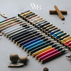 Wordsworth & Black Fountain Pen Set, 18K Gilded Medium Nib, Includes 24 Pack Ink Cartridges, Ink Refill Converter & Gift Box, Gold Finish, Calligraphy, [Rainbow], Perfect for Men & Women