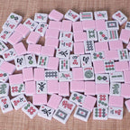 American Mahjong Tile Set with 166 Pink Back Tiles (1.2”, Tiles Only), Mahjong Game Set