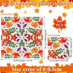 60 Pcs Fall Leaves Cocktail Paper Napkins 6.5 x 6.5 Inches Disposable Paper Napkins Dessert Beverage Napkin for Decoupage Luncheon Napkin for Party Wedding Birthday Party