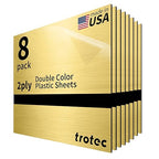 Trotec | Metallic Looking Acrylic Sheet | 12"x12"x1/16, 8 Pcs | Brushed Gold/Black | Metallic Finish - Scratch Resistant for Laser Engraving & Cutting,Printing,Glowforge,Name Plate | USA Made