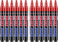 Red Paint Pens Paint Markers - 12 Pack Permanent Quick Dry Waterproof Marker Pens for Rocks Wood Fabric Plastic Canvas Glass Mugs Metal Tire Stone