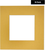 11x14 Mat for 8.5x11 Photo - Precut Metallic Gold Picture Matboard for Frames Measuring 11 x 14 Inches - Bevel Cut Matte to Display Art Measuring 8.5 x 11 Inches - Acid Free Pack of TEN MATS