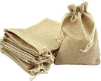 Palmhomee Pack of 25 Burlap Gift Bags with Drawstring Linen Jewelry Pouches Wedding Hessian Jute Bags for Birthday and Treat Pouches Party Wedding Favors Gift (4x5.6 Inch, Ivory)