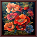 Dimensean Stamped Cross Stitch Kits Full Range of Embroidery Patterns Starter Kits for Beginners Adult or Kids DIY Cross Stitches Needlepoint Kits 11CT- Colorful Flowers 18x18 inch