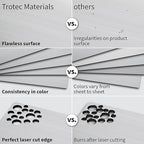 Trotec | Metallic Looking Acrylic Sheet | 12"x12"x1/16, 8 Pcs | Brushed Silver/Black | Metallic Finish - Scratch Resistant for Laser Engraving & Cutting,Printing,Glowforge,Name Plate | USA Made