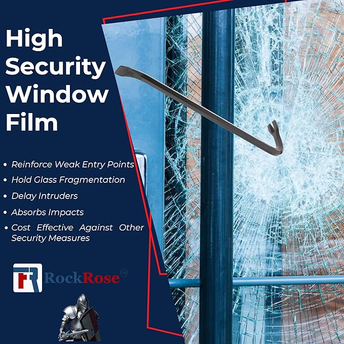 UV 99% VLT 50% Security and Safety 4 Mil Color Window Film Shatterproof Anti Shatter Tempered Glass Film for Home and Office Windows (VLT 50%, 60 in x 100 FT)